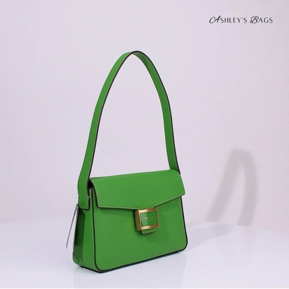 Kate Spade New York Katy Textured Leather Medium Shoulder Bag In Green